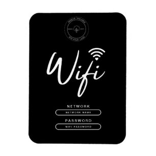 Magnet Flexible Logo d'entreprise moderne détails wifi noir et bla