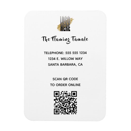 Magnet Flexible Logo d'entreprise moderne QR Code promu (Vertical)