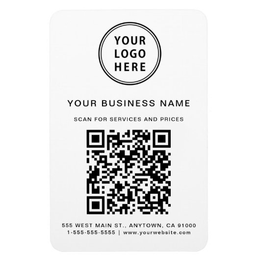Magnet Flexible Logo d'entreprise QR Code promotionnel (Vertical)