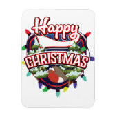 Magnet Flexible Logo du dessin animé de Noël heureux (Vertical)