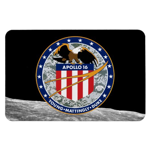 Magnet Flexible Logo du patch de mission NASA Apollo 16 (Horizontal)