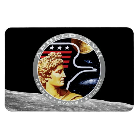 Magnet Flexible Logo du patch de mission NASA Apollo 17 (Horizontal)