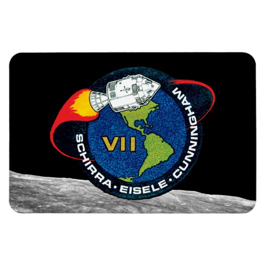 Magnet Flexible Logo du patch de mission NASA Apollo 7 (Horizontal)
