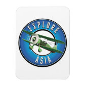 Magnet Flexible Logo Explore Asie style vintage (Vertical)