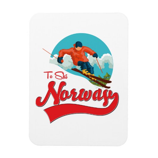 Magnet Flexible logo Norvège pour skier (Vertical)