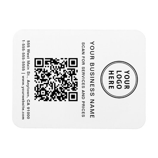 Magnet Flexible Logo professionnel promotionnel Code QR (Horizontal)