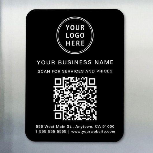 Magnet Flexible Logo professionnel promotionnel QR Code noir