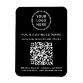 Magnet Flexible Logo professionnel promotionnel QR Code noir (Vertical)