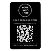 Magnet Flexible Logo professionnel QR Code promotionnel noir (Vertical)