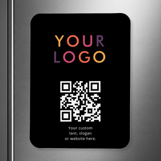 Magnet Flexible Logo QR Code Business Template Black