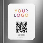 Magnet Flexible Logo QR Code Business Template White