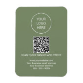 Magnet Flexible Logo QR Code Moderne Sage Aimant Vert (Vertical)
