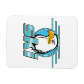 Magnet Flexible Logo ski aigle doré rétro (Horizontal)