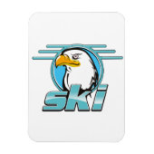 Magnet Flexible Logo ski aigle doré rétro (Vertical)