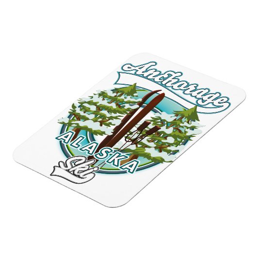 Magnet Flexible logo Ski Anchorage Alaska (Côté Gauche)
