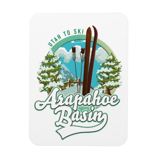 Magnet Flexible Logo ski Arapahoe Basin Utah (Vertical)