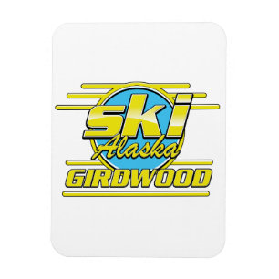 Magnet Flexible Logo ski Girdwood Alaska 80s