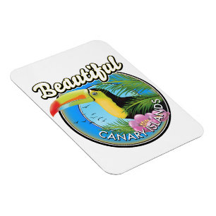 Magnet Flexible Logo vintage style des îles Canaries magnifiques