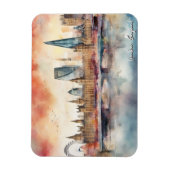 Magnet Flexible Londres Angleterre City Silhouette Aquarelle Peint (Vertical)