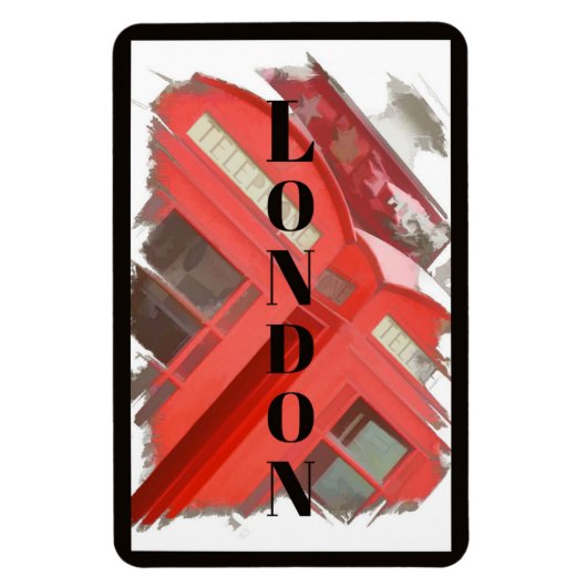 Magnet Flexible Londres Angleterre Retro Red Phone Booth (Vertical)