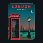 Magnet Flexible Londres Angleterre Retro Travel Art Vintage<br><div class="desc">Design d'art vectoriel à Londres. Londres,  capitale de l'Angleterre et du Royaume-Uni,  est une ville du 21ème siècle avec une histoire qui remonte à l'époque romaine.</div>