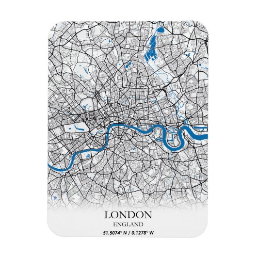 Magnet Flexible Londres Angleterre Royaume-Uni City Plan Voyage (Vertical)