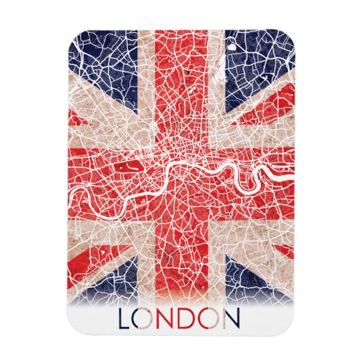 Magnet Flexible Londres Angleterre Royaume-Uni Drapeau Ville Carte (Vertical)