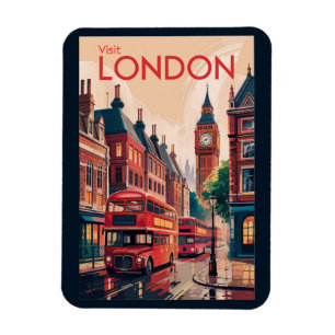 Magnet Flexible Londres Angleterre Travel Art Vintage