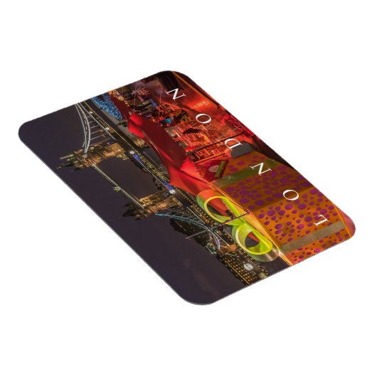 Magnet Flexible Londres avec aimant frigo vue Noël (Côté Droit)