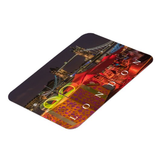 Magnet Flexible Londres avec aimant frigo vue Noël (Côté Gauche)