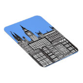 Magnet Flexible Londres Cityscape noir et blanc (Côté Droit)