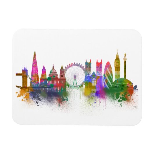Magnet Flexible Londres Skyline - Rainbow (Horizontal)