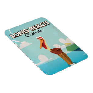 Magnet Flexible Long Beach Californie Pèlerin vintage voyage