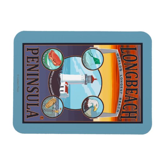 Magnet Flexible Long Beach, Washington Travel (Horizontal)