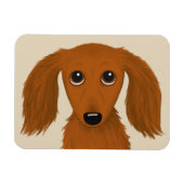 Magnet Flexible Long Haired Dachshund | Doxie mignon chien de dess (Horizontal)