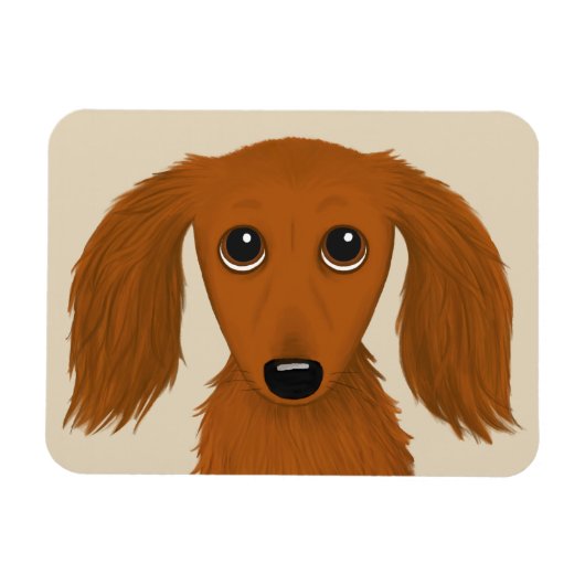 Magnet Flexible Long Haired Dachshund | Doxie mignon chien de dess (Horizontal)