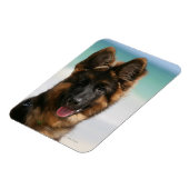 Magnet Flexible Long Haired German Shepherd Beach (Côté Gauche)