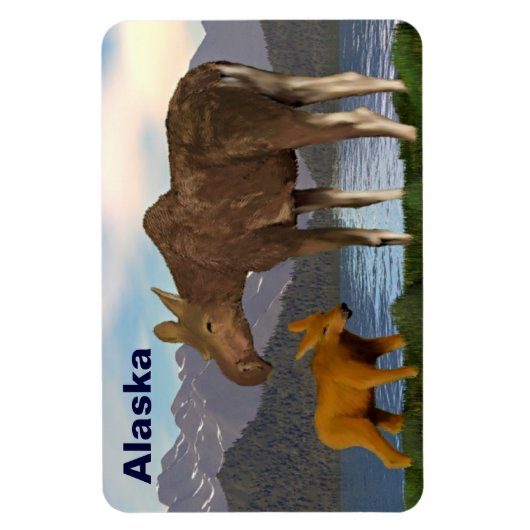 Magnet Flexible L'orignal dans le pré (Vertical)