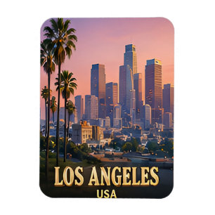 Magnet Flexible ✈️ Los Angeles Californie Souvenirs 🌴