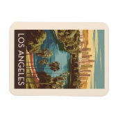 Magnet Flexible Los Angeles Echo Park Lake Travel Art Vintage (Horizontal)