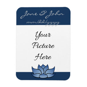 Magnet Flexible Lotus exquis en bleu savourer l'aimant de date