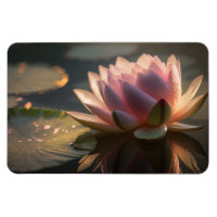 Lotus rose dans l'aimant photo léger du matin