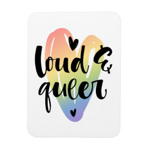 Magnet Flexible Loud et Queer  Coeur aquarelle