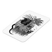 Magnet Flexible Loup et corbeau avec crâne (Côté Gauche)