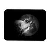 Magnet Flexible Loup et lune de Howling noir et blanc (Horizontal)