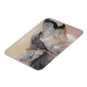 Magnet Flexible loup gris de la faune hurlant contre le coucher du (Côté Gauche)