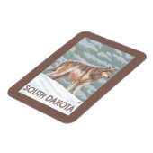 Magnet Flexible Loup gris debout Dakota du Sud (Côté Gauche)