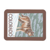 Magnet Flexible Loup gris Standing Colorado (Horizontal)