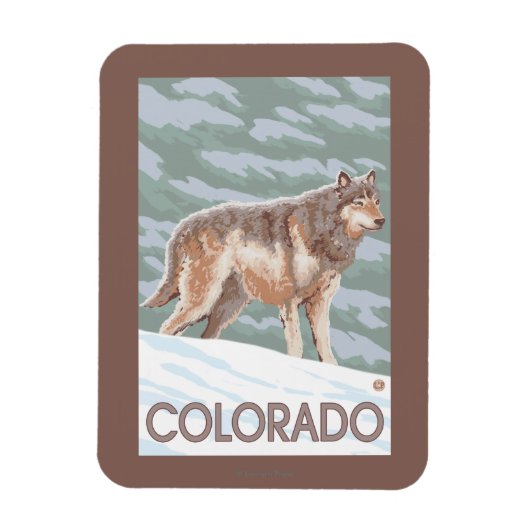 Magnet Flexible Loup gris Standing Colorado (Vertical)