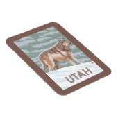 Magnet Flexible Loup gris StandingUtah (Côté Droit)